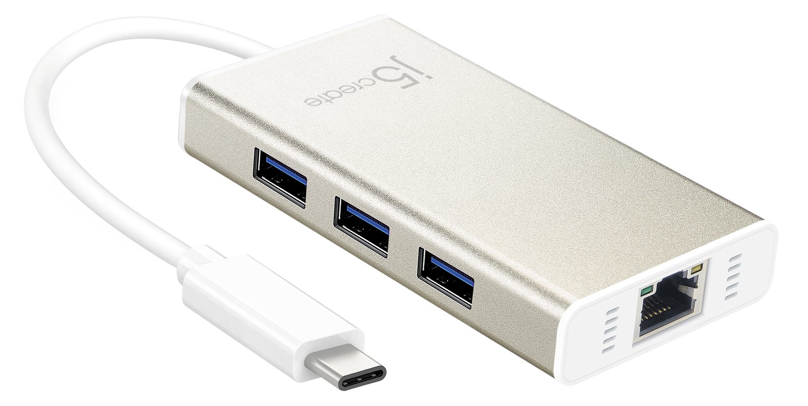 j5create JCH471 - Netzwerkadapter - USB-C - Gigabit Ethernet x 1 + USB 3.0 x 3