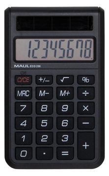 Jakob Maul GmbH MAUL ECO 250 - Tasche - Einfacher Taschenrechner - 8 Ziffern - 1 Zeilen - Solar - Schwarz von LumaTech