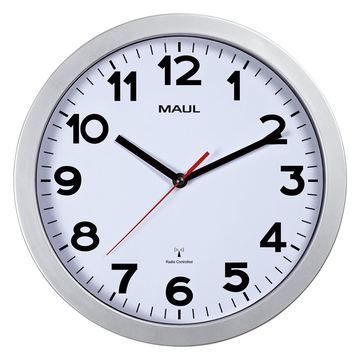 Jakob Maul GmbH MAUL Wanduhr MAULstep - Wand - Kreis - Weiß - Kunststoff - Glas - AA von LumaTech