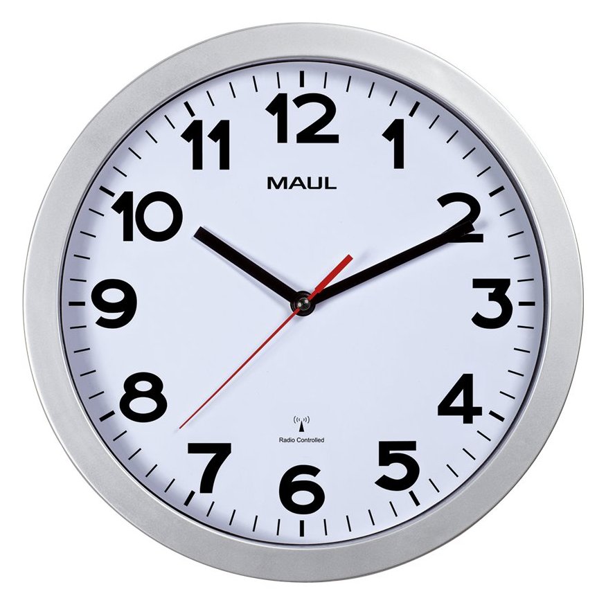 Jakob Maul GmbH MAUL Wanduhr MAULstep - Wand - Kreis - Weiß - Kunststoff - Glas - AA