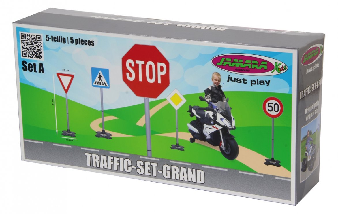 JAMARA 460257 - Spielzeugverkehrszeichen-Set - 3 Jahr(e) - Kunststoff - Schwarz - Blau - Grau - Rot - Weiß - Gelb
