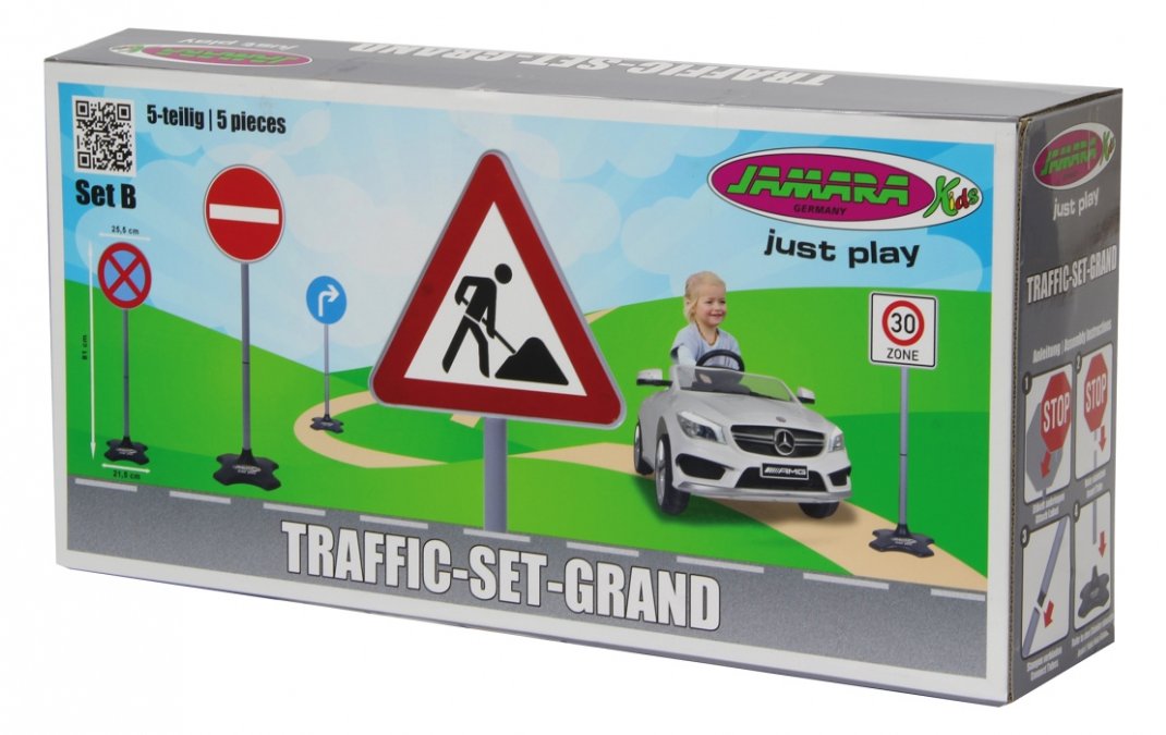JAMARA Traffic-Set-Grand B - Spielzeugverkehrszeichen-Set - 3 Jahr(e) - Kunststoff - Schwarz - Blau - Grau - Rot - Weiß