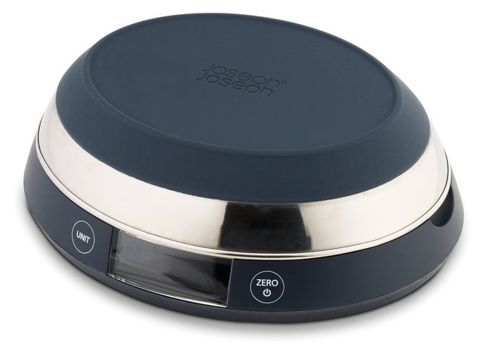 Joseph Joseph SwitchScale - Elektronische Küchenwaage - 5 kg - 1 g - Grau - Arbeitsplatte - Oval