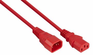 kabelmeister Kaltgeräteverlängerung C14 an C13 buchse rot - Kabel - Verlängerungskabel von LumaTech