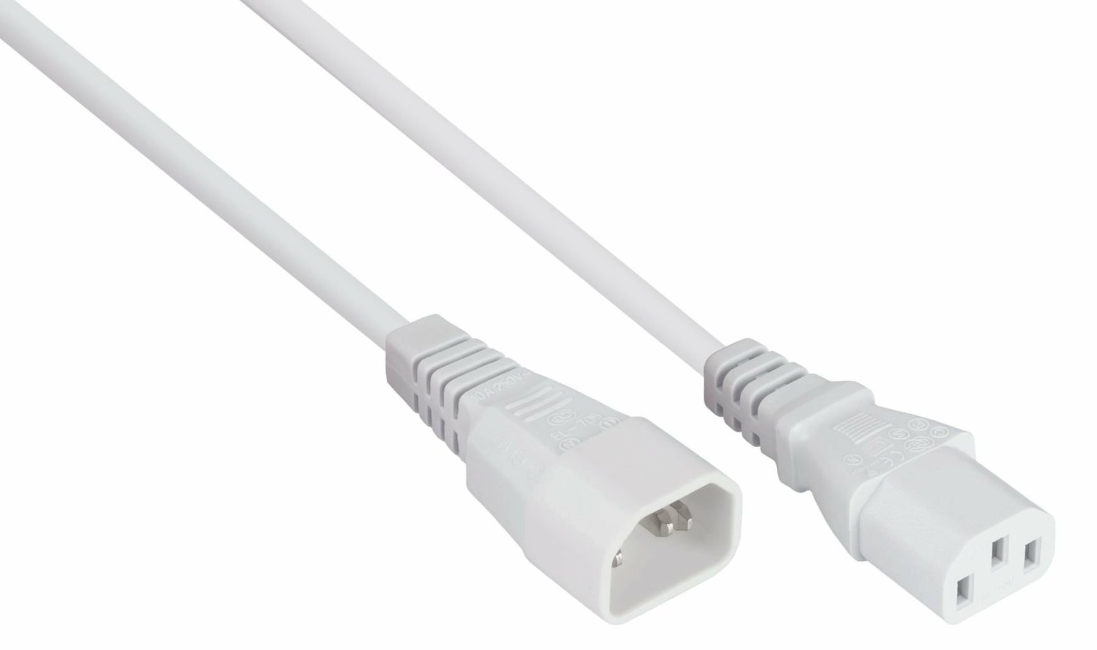 kabelmeister Kaltgeräteverlängerung C14 an weiss - Kabel - Verlängerungskabel