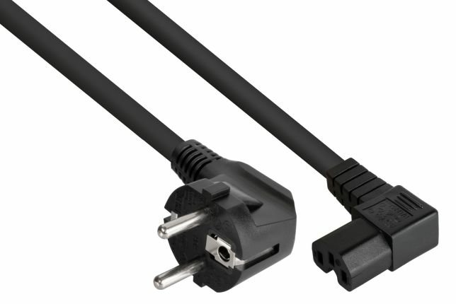 kabelmeister Schutzkontakt-St. 90° gew. C15 schw. - Kabel - Strom/Netzteil