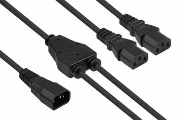 kabelmeister Y-Kaltgeräteverlängerung C20- 2xC13 schw. - Adapter - Strom/Netzteil von LumaTech