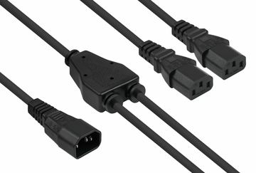 kabelmeister Y-Kaltgeräteverlängerung C20- 2xC13 schw. - Kabel - Strom/Netzteil von LumaTech