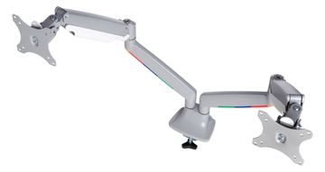 Kensington SmartFit One-Touch Dual Monitor Arm - Befestigungskit - für 2 Monitore bis zu 32 - Metall - silbergrau von LumaTech