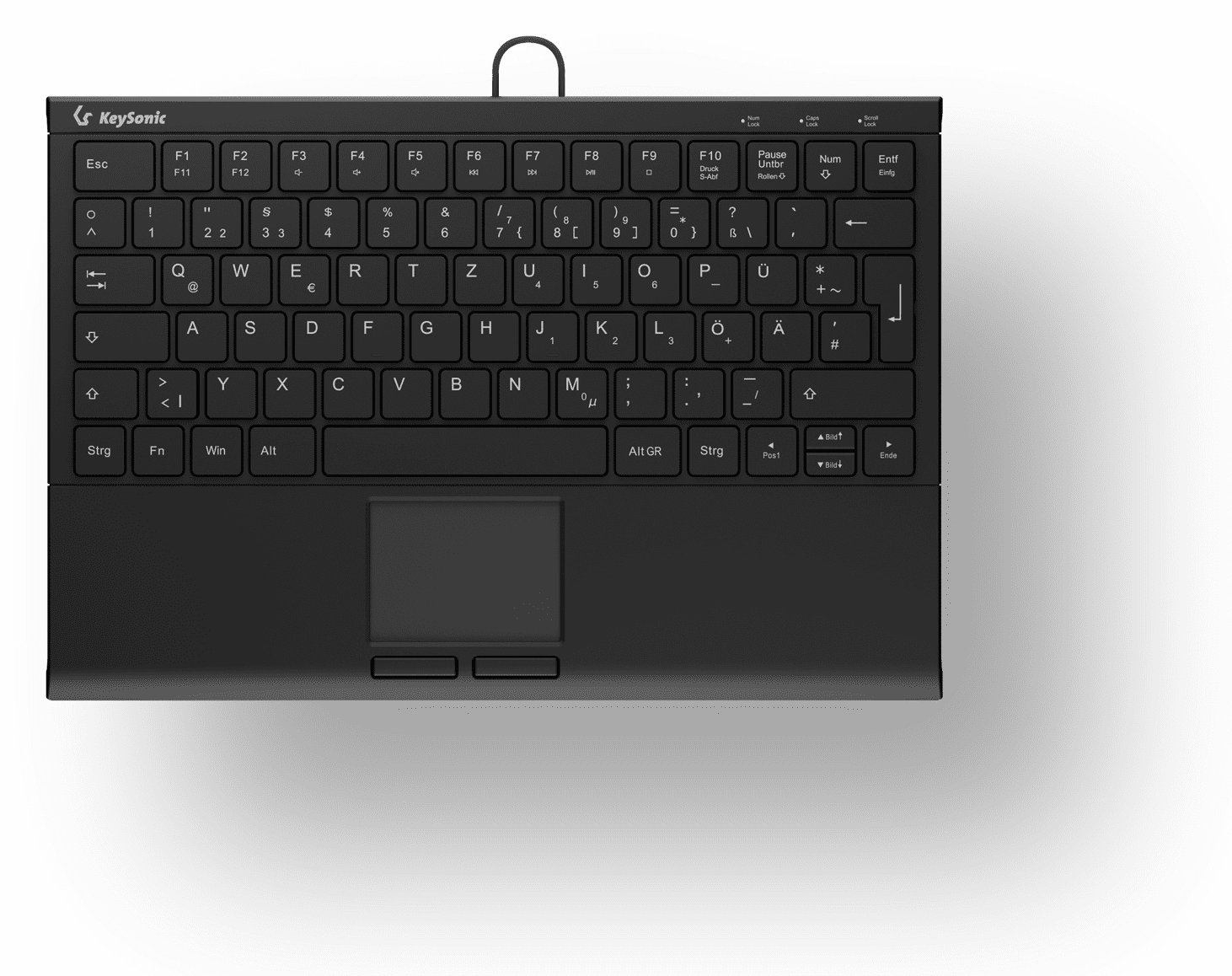 KeySonic KSK-5211ELU - Tastatur - Mini - mit 2-Tasten-Touchpad - TL: Deutsch, QWERTZ
