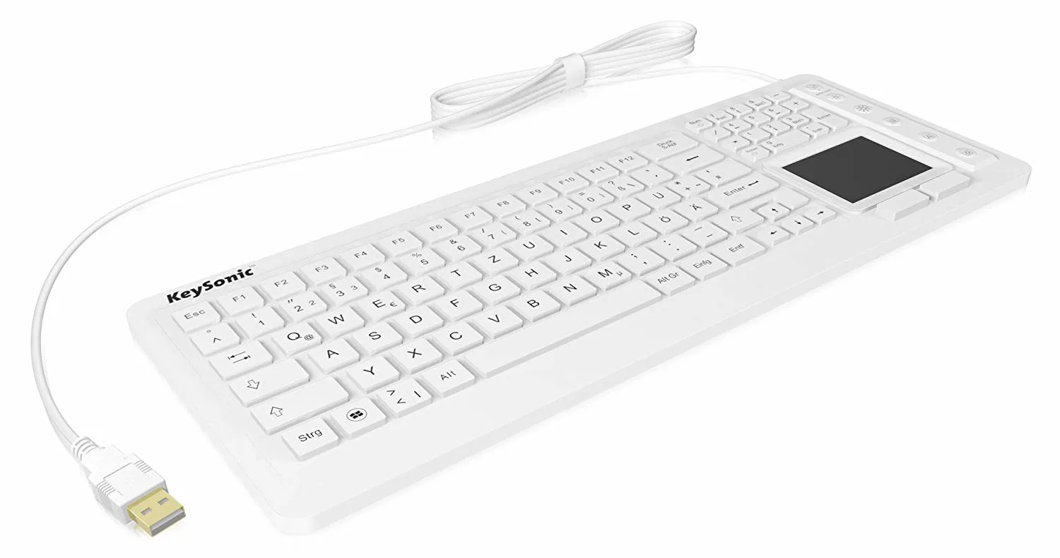 KeySonic KSK-6231INEL - Volle Größe (100%) - USB - Membran Key Switch - Weiß - TL: Deutsch, QWERTZ, Ansicht 2