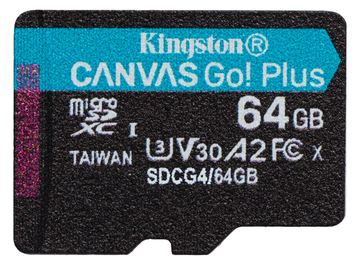 Kingston Canvas Go! Plus - Flash-Speicherkarte - schwarz, türkis 64 GB von LumaTech