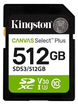 Kingston Canvas Select Plus - Flash-Speicherkarte - grün, schwarz, weiß 512 GB