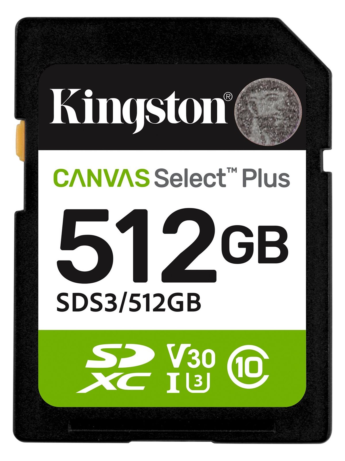 Kingston Canvas Select Plus - Flash-Speicherkarte - grün, schwarz, weiß 512 GB