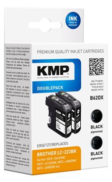 KMP DOUBLEPACK B62DX - 2er-Pack - 11.8 ml - Schwarz - kompatibel - Tintenpatrone (Alternative zu: Brother LC-223BK) von LumaTech