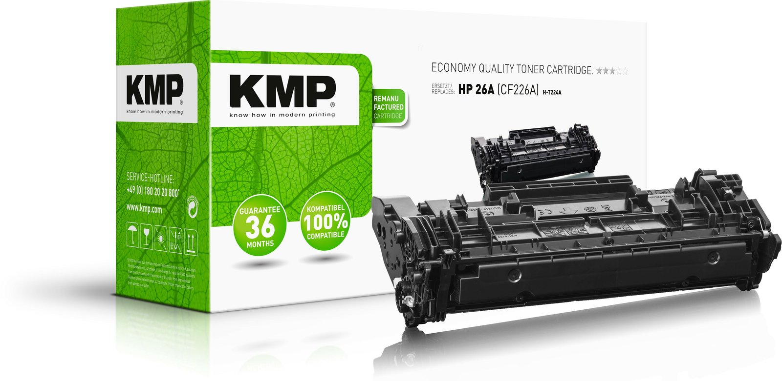 KMP H-T224A - 100 g - Schwarz - kompatibel - Tonerpatrone (Alternative zu: HP 26A)