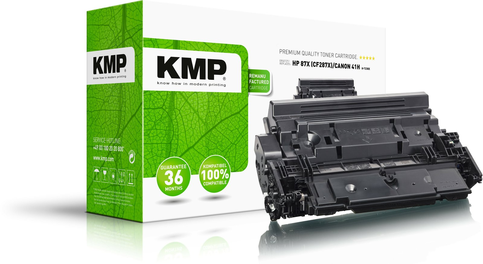 KMP H-T238X - 750 g - Hohe Ergiebigkeit - Schwarz - kompatibel - Tonerpatrone (Alternative zu: HP 87X)