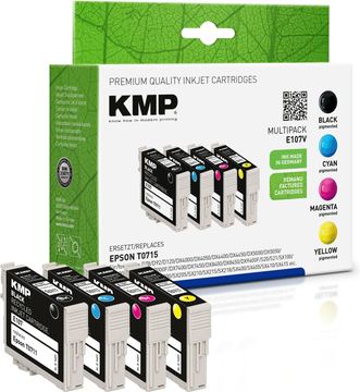 KMP MULTIPACK E107V - 4er-Pack - Schwarz, Gelb, Cyan, Magenta - kompatibel - Tintenpatrone von LumaTech
