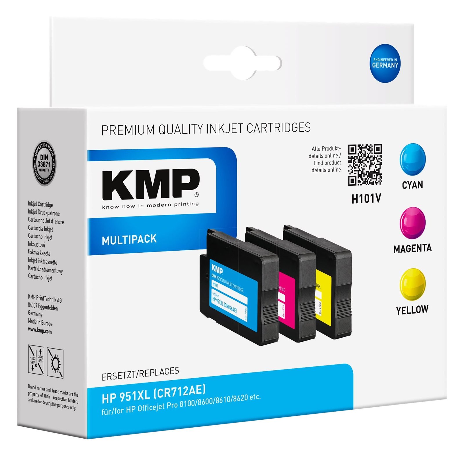 KMP MULTIPACK H101V - 3er-Pack - Gelb, Cyan, Magenta - kompatibel - Tintenpatrone