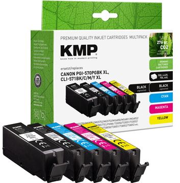 KMP Patrone Canon PGI-570/CLI-571 0318C004 MultiPack remanufactured - Wiederaufbereitet - Kompatibel von LumaTech