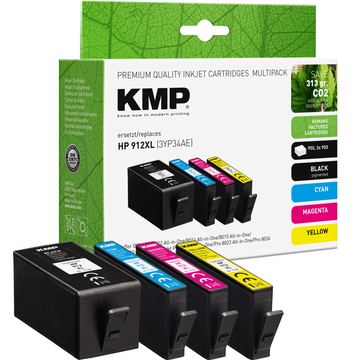 KMP Patrone HP HP912XL 3YP34AE BK/C/M/Y Multipack remanufactured - Wiederaufbereitet - Kompatibel von LumaTech