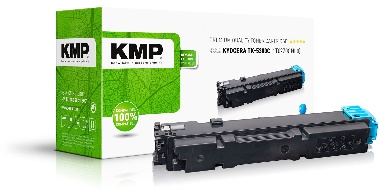 KMP Toner Kyocera TK-5380C PA4000/MA4000 Serie cyan remanufactured - Wiederaufbereitet - Tonereinheit