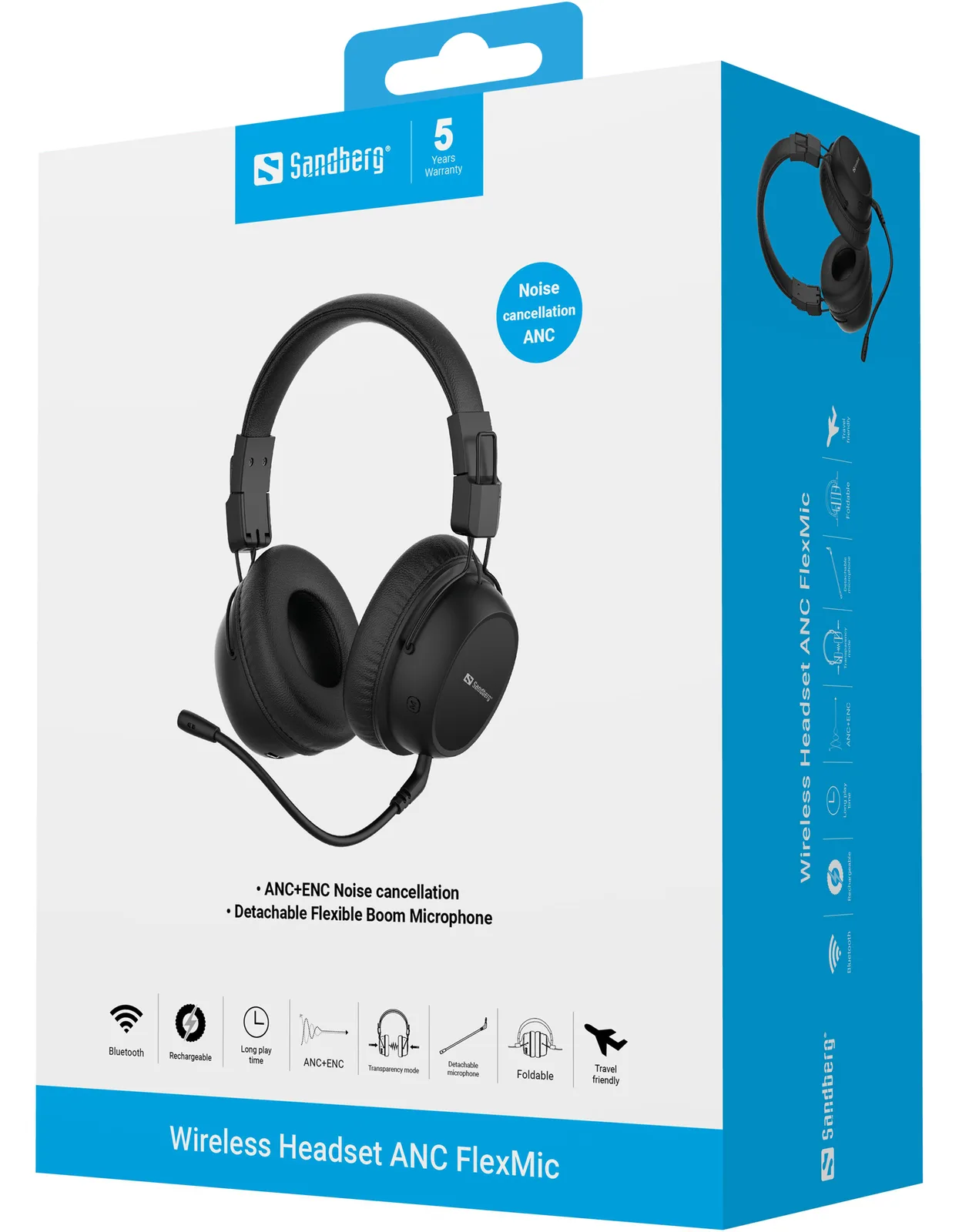 SANDBERG Bluetooth Headset ANC FlexMic - Headset, Ansicht 2
