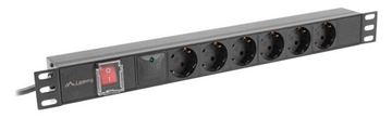 Lanberg 19 PDU-Steckdosenleiste 1U 6xSchuko 16A schwarz - Steckdosenleiste - 2 m von LumaTech