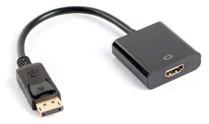 Lanberg AD-0009-BK - 0,1 m - DisplayPort - HDMI Typ A (Standard) - Männlich - Weiblich - Gold von LumaTech