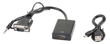 Lanberg AD-0021-BK - 0,2 m - HDMI Typ A (Standard) - VGA (D-Sub) - Weiblich - Männlich - Gerade von LumaTech