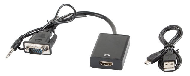Lanberg AD-0021-BK - 0,2 m - HDMI Typ A (Standard) - VGA (D-Sub) - Weiblich - Männlich - Gerade von LumaTech