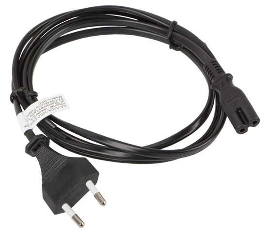 Lanberg CA-C7CA-10CC-0018-BK - 1,8 m - C7-Koppler - CEE7/16 - Schwarz