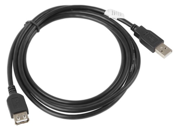 Lanberg CA-USBE-10CC-0018-BK - 1,8 m - USB A - USB A - USB 2.0 - 0,48 Gbit/s - Schwarz
