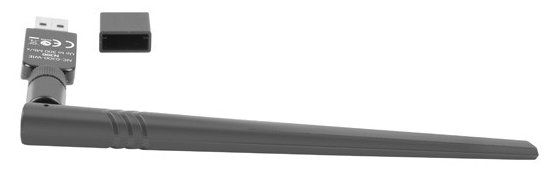 Lanberg NC-0300-WIE - Kabellos - USB - Ethernet / WLAN - 2400 Mbit/s - Schwarz