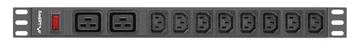 Lanberg PDU-02I1908I-0200-C20-BK - 1U - Einphasig - Aluminium - Schwarz - 10 AC-Ausgänge - C20-Koppler von LumaTech