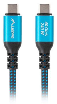 Lanberg USB-C m/m USB4 Kabel 240W 8K 60Hz schwarz/blau - Kabel - Digital/Daten von LumaTech
