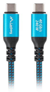 Lanberg USB-C m/m USB4 Kabel 240W 8K 60Hz schwarz/blau - Kabel - Digital/Daten