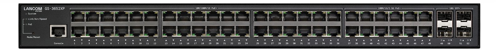 Lancom GS-3652 Rackmount Gigabit Managed Switch, 48x RJ-45, 4x SFP+, 740W PoE+