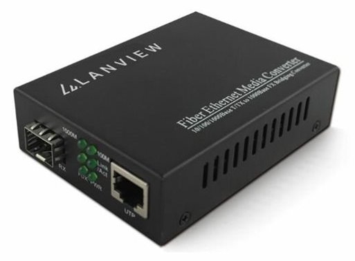 Lanview 10/100/1000Base-T RJ45 to 1000Base-X SFP Unmanaged - 1 Gbps - RJ-45 (LVN-MED-SFP-1000BASE-X) - Converter