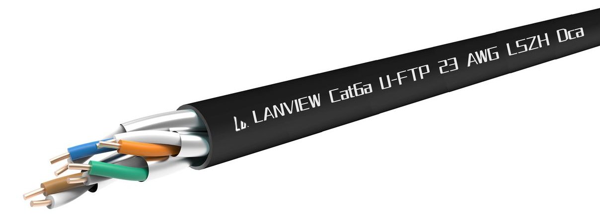 Lanview Cat6a U-FTP 4x2xAWG23 LSZH black Dca - CAT 6a - 305 m