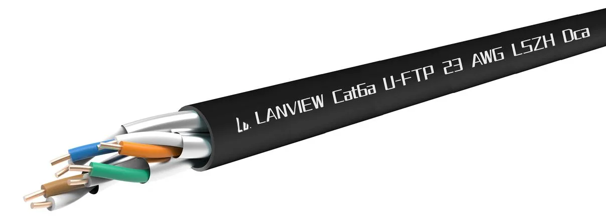 Lanview Cat6a U-FTP 4x2xAWG23 LSZH black Dca - CAT 6a - 305 m, Ansicht 2