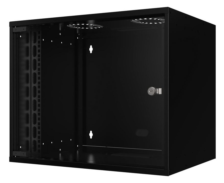 Lanview RUM09U40MNBL - Wandmontiertes Regal - 9U - 80 kg - 11,2 kg - Schwarz