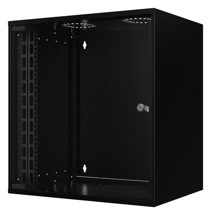 Lanview RUM12U40MNBL - Wandmontiertes Regal - 12U - 80 kg - 13,6 kg - Schwarz