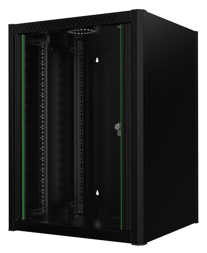 Lanview RWM16U56BL - Wandmontiertes Regal - 16U - 32 kg - Schwarz