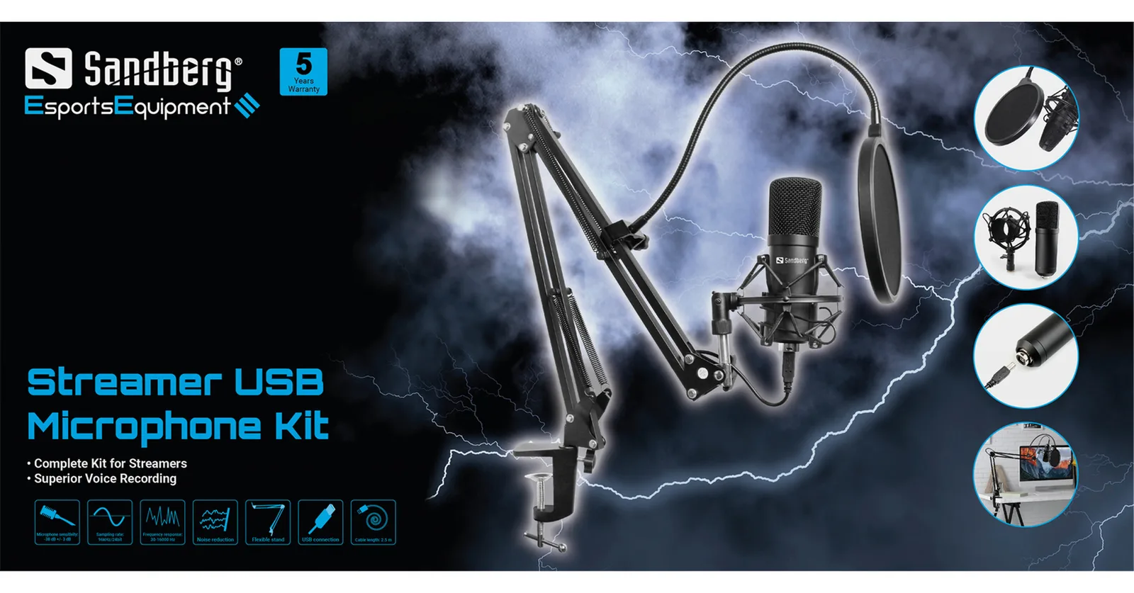 SANDBERG Streamer USB Microphone Kit, Ansicht 4