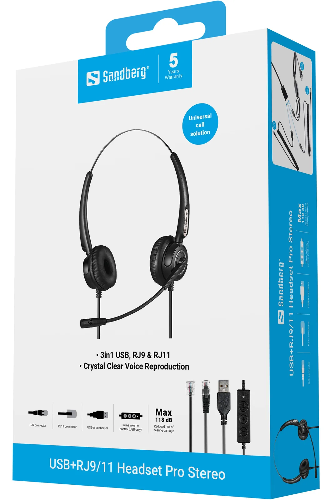 SANDBERG USB+RJ9/11 Office Headset Pro Stereo, Ansicht 2