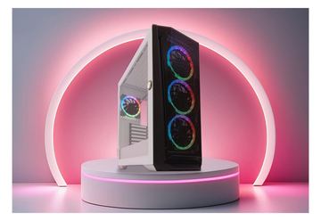 LC-Power Geh Midi Gaming 805BW-ON Holo-1_X Hartglas - Gehäuse - ATX von LumaTech