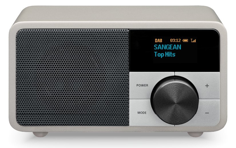 Sangean Electronics Genuine Mini DDR-7 Tischradio DAB+ UKW AUX Bluetooth Silber