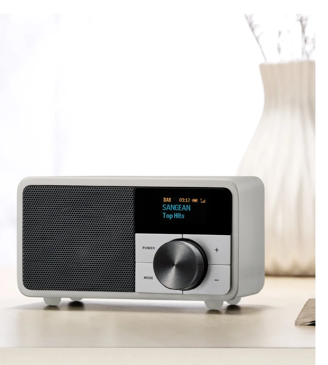 Sangean Electronics Genuine Mini DDR-7 Tischradio DAB+ UKW AUX Bluetooth Silber, Ansicht 4
