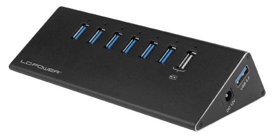 LC-Power LC-HUB-ALU-2B-7 - Hub - 6 x SuperSpeed USB 3.0 + 1 x SuperSpeed USB 3.0 (laden)